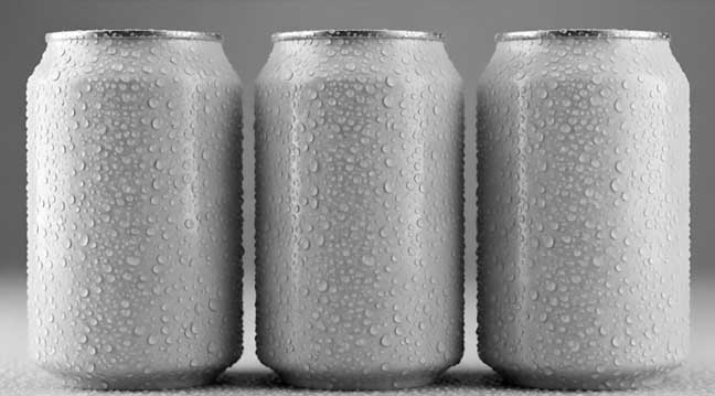 Three chilled silver aluminum cans with condensation, representing high-quality rtd canned cocktails developed for the Australian market.